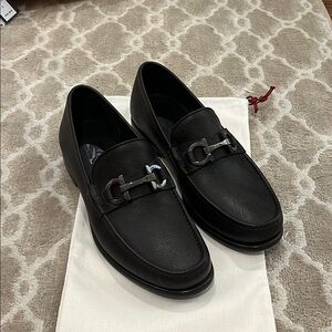 Salvatore Ferragamo Dark Brown Leather Loafers
